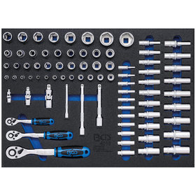 BGS - Werkstattwageneinlage 3/3: Steckschlüssel-Satz 80-teilig