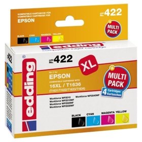 edding - EDD-422 ersetzt Epson T16XL Multipack 4 - BK/C/M/Y - 1x 14,2 ml + 3x 10 ml