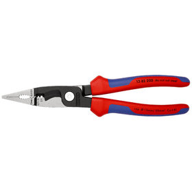 KNIPEX® - Elektro-Installationszange schwarz atramentiert, mit Mehrkomponenten-Hüllen 200 mm 1382200