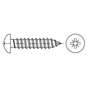 Linsen-Blechschraube DIN 7981-C-Z Stahl galvanisch verzinkt ø3,9 x 16mm KP