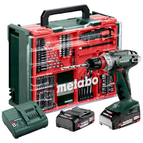 metabo® - Akku-Bohrschrauber BS 18 Quick Set (602217710) mit 74-teiliger Mobiler Werkstatt, Kunststoffkoffer, 18V 2x2Ah Li-Power + SC 30