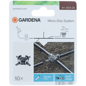 GARDENA - Micro-Drip-System Kreuzstück 3/16" - 4,6mm, 10 Stück