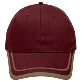 James & Nicholson - Piping Cap MB6501, burgunder-rot/beige, Einheitsgröße