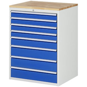 RAU. - Schrank für 7000, 770 x 650 x 1035mm, 8 Schubladen, Bucheplatte