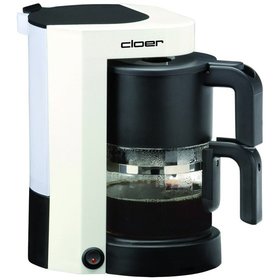 Cloer - Kaffeemaschine 5 Tassen weiß Glaskanne,t Wassertank abnehmbar 625ml