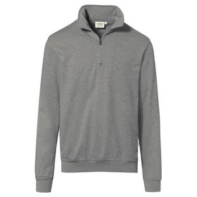 HAKRO - Zip-Sweatshirt Premium 451, grau meliert, Größe L