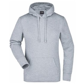 James & Nicholson - Damen Kapuzensweatshirt JN051, grau heather, Größe XXL