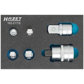 HAZET - Adapter-Satz 163-217/6, Vierkant hohl 6,3mm (1/4"), Vierkant hohl 10 (3/8")