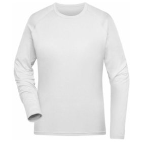 James & Nicholson - Damen Recycled Langarm Sportshirt JN521, weiß, Größe S