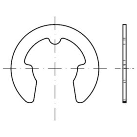 Sicherungsscheiben für Wellen, DIN 6799 Federstahl blank 9mm