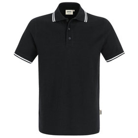 HAKRO - Poloshirt Twin-Stripe 805, schwarz/weiß, Größe S