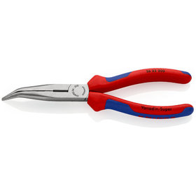 KNIPEX® - Flachrundzange mit Schneide (Storchschnabelzange) schwarz atramentiert, mit Mehrkomponenten-Hüllen 200 mm 2622200