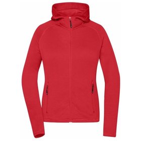 James & Nicholson - Damen Stretch-Fleece Jacke JN785, rot/carbon, Größe S