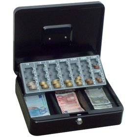 Geldkassette, schwarz Euroeinteilung, 300 x 240 x 90mm