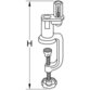 KSTOOLS® - Tischklemmstück für Abstechgerät, mit 1 Spannarm