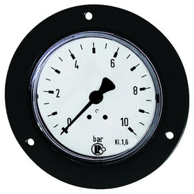RIEGLER® - Standardmanometer, Frontring schwarz, G 1/4" hinten, 0-2,5 bar, Ø 50
