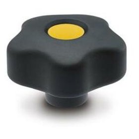 Ganter Norm® - 5337.6-43-M6-DGB Softline-Sterngriffe, Kunststoff, Abdeckkappe farbig