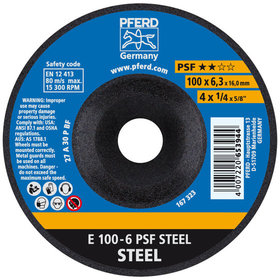 PFERD - Schruppscheibe E 100x6,3x16 mm Universallinie PSF STEEL für Stahl