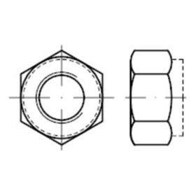 Sechskantmutter mit nichtmetal.Klemmteil, DIN 6924 Edelstahl A4 blank M 5