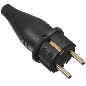 as® Schwabe - Vollgummi-Stecker, schwarz schwere Ausführung max. Querschnitt 1,5mm² 230V/16A, IP44