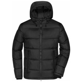 James & Nicholson - Herren Winter Steppjacke Sorona® JN1168, schwarz/rot, Größe XL