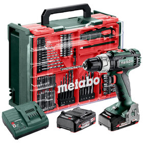 metabo® - Akku-Schlagbohrschrauber SB 18 L Set (602317710) mit 78-teiliger Mobiler Werkstatt, Kunststoffkoffer, 18V 2x2Ah Li-Power + SC 30