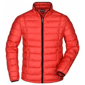 James & Nicholson - Herren Winter Steppdaunenjacke JN1082, rot/schwarz, Größe XXL