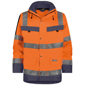 Dassy® - Atlantis Warnschutz Regen-Parka, neonorange/dunkelblau, Größe XL