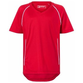 James & Nicholson - Kinder Basic Team Trikot JN386K, rot/weiß, Größe XL