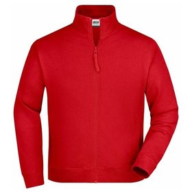 James & Nicholson - Sweatjacke French Terry JN058, rot, Größe L