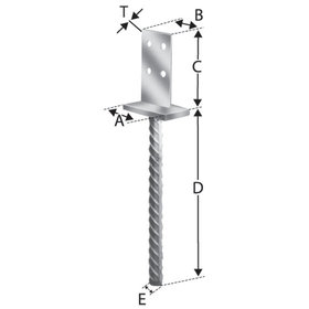 SIMPSON Strong-Tie® - Stützenfuß, mit Schwert, Stahl feuerverzinkt, PI G
