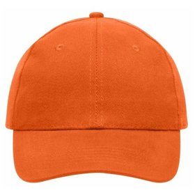 James & Nicholson - 6 Panel Cap heavy Cotton MB091, orange, Einheitsgröße