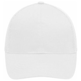 James & Nicholson - 6 Panel Cap Air Mesh MB6216, weiß, Einheitsgröße