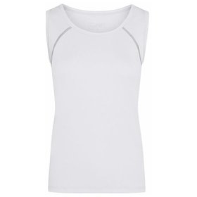 James & Nicholson - Damen Fitness Tanktop JN493, weiß/silber, Größe L