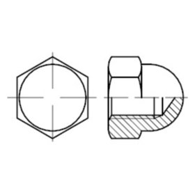 E-NORMpro - Sechskant-Hutmuttern, hohe Form, DIN 1587 Edelstahl A2 blank M 6