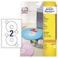 AVERY™ Zweckform - L6043-25 CD-Etiketten ClassicSize, A4, Ø 117 mm, 25 Bogen/50 Etiketten, weiß