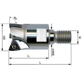 Eckfräser Einschraub D 25mm Z 3 für WNGJ