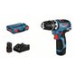 Bosch - Akku-Bohrschrauber GSR 12V-35 FC mit 2x 3.0 Ah Li-Ion Akku, Aufsatz & L-BOXX (06019H3001)