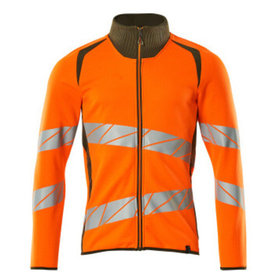 MASCOT® - Sweatshirt mit Reißverschluss ACCELERATE SAFE, hi-vis Orange/Moosgrün, Größe M