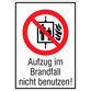 SafetyMarking® - Verbotszeichen P020 "Aufzug im Brandfall nicht benutzen" Folie 131x185mm