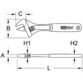 KSTOOLS® - Rollgabelschlüssel mit 2-Komponentengriff 17/16''