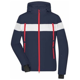 James & Nicholson - Damen Wintersport Jacke JN1173, navy-blau/weiß, Größe S