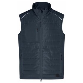 James & Nicholson - Herren Softshell Hybridweste JN1822, carbon, Größe 3XL