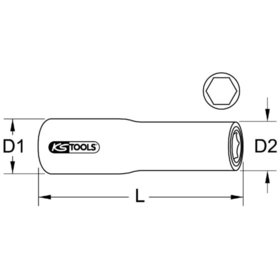 KSTOOLS® - 1/2" Stecknuss mit Schutzisolierung, lang, 12mm