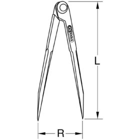 KSTOOLS® - Spitzzirkel ohne Stellbogen, 300mm