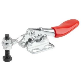 KIPP - SCHNELLSPANNER HORIZONTAL MINI, FUß WAAGRECHT F1=500, FESTE ANDRUCKSPINDEL M04X20, STAHL VERZINKT, KOMP:KUNSTSTOFF