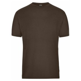 James & Nicholson - Herren BIO Workwear T-Shirt JN1808, braun, Größe XS