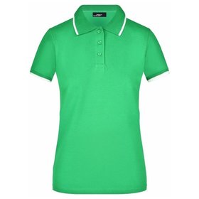 James & Nicholson - Damen Poloshirt Piqué JN934, frosch-grün/weiß, Größe L