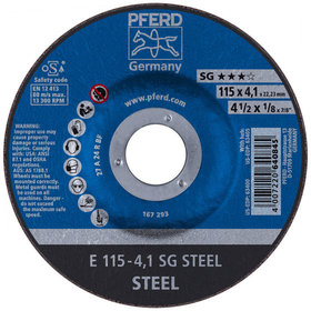 PFERD - Schruppscheibe E 115x4,1x22,23 mm Leistungslinie SG STEEL für Stahl