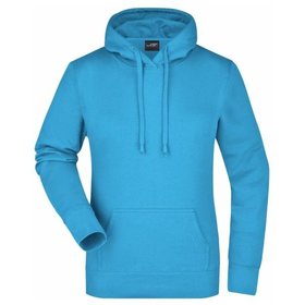 James & Nicholson - Damen Kapuzensweatshirt JN051, türkis, Größe M